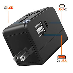 Acheter LinQ Chargeur Secteur Multiprise International 1440W avec 2 USB et USB-C 15W Noir