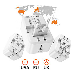 Avis LinQ Adaptateur Multiprise International Universel 2000W avec 1 USB et USB-C Blanc