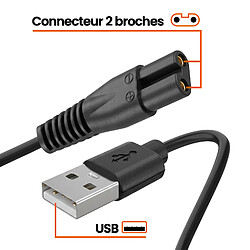 Avis LinQ Câble de Charge pour Rasoir Électrique OneBlade USB vers 2 Broches 1m 5V Noir