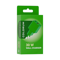 Forever Chargeur Secteur USB-C PD 30W et USB-A 18W QC GaN Collection Colorum Vert pas cher