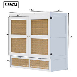 Avis Lit escamotable 140x200 cm Modenvie rangement gain de place bois blanc