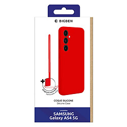 BigBen Coque pour Galaxy A54 5G en Silicone Anti-chute avec Dragonne Assortie Rouge pas cher