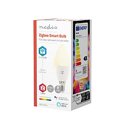 Nedis Ampoule Connectée Zigbee 3.0 E14 Forme Bougie Dimmable 470lm Blanc pas cher