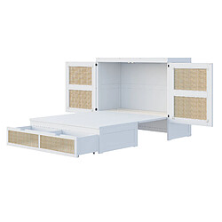 Acheter Lit escamotable 140x200 cm Modenvie rangement gain de place bois blanc