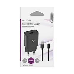 Nedis Chargeur Secteur 12W 2.4A Port USB-A avec Câble Micro-USB 1m Noir pas cher
