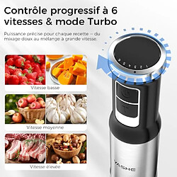 Avis YASHE Mixeur plongeant, 1000 W, set 5-en-1, 6 vitesses, noir