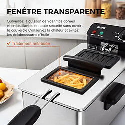 Avis YASHE Friteuse électrique, 3 L, 2000 W, fenêtre, acier inoxydable
