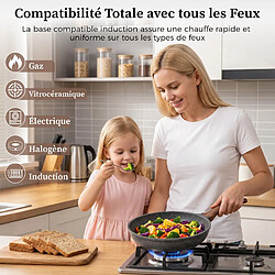 Avis YASHE Poêle, 24 cm, 1,25 L, antiadhésive, grise