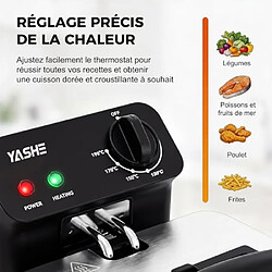 YASHE Friteuse électrique, 3 L, 2000 W, fenêtre, acier inoxydable pas cher
