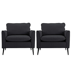 Avis OKWISH Fauteuil 1 place en similicuir noir – style nordique rétro minimaliste – 80 x 68 x 80 cm