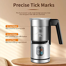YASHE Mousseur à lait, 350 W, 240 ml, 4 programmes, inox, argent pas cher