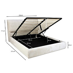 Le Quai Des Affaires ENSEMBLE LIT COFFRE 140x190cm CORDOBA + 1 MATELAS IRIS / BEIGE pas cher