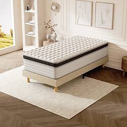 DEWINNER Ensemble Matelas à ressorts + sommier 90x200 cm, Mousse à mémoire de forme,épaisseur pas cher