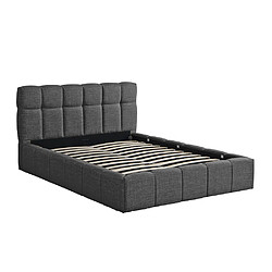 Le Quai Des Affaires Lit coffre 160x200 cm ELIAS + sommier / Gris foncé pas cher