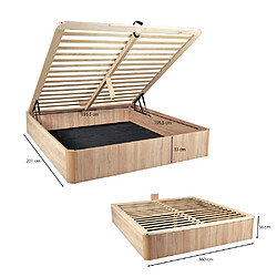 Acheter Le Quai Des Affaires Lit coffre 160x200cm VERSO + 1 sommier / Décor Chêne Blanchi