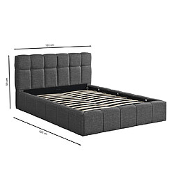 Acheter Le Quai Des Affaires Lit coffre 160x200 cm ELIAS + sommier / Gris foncé