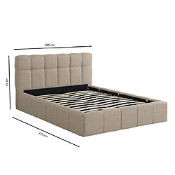 Acheter Le Quai Des Affaires Lit coffre 180x200 cm ELIAS + sommier / Beige