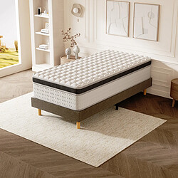 DEWINNER Ensemble Matelas à ressorts + sommier 90x190 cm, Mousse à mémoire de forme,épaisseur pas cher