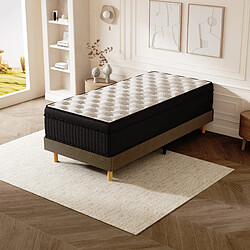 DEWINNER Ensemble Matelas à ressorts + sommier 90x200 cm, Mousse à mémoire de forme,épaisseur pas cher