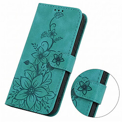 Acheter Avizar Étui portefeuille pour Galaxy A27 Motif Fleur de Lys avec Fonction Support Vert