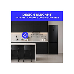 Continental Edison CEFC400NFBD - 402 L - Réfrigérateur congélateur bas No Frost - Noir mat pas cher