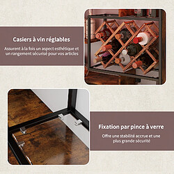 Vitrine murale à vin RGB APP - Puluomis - verre trempé réglable, casier à vin pliable, support à verres suspendus pas cher