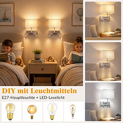 Avis ZMH Applique murale d'intérieur E27 Applique Murale avec interrupteur orientables à 360° Sans Ampoule