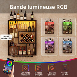 Avis Vitrine murale à vin RGB APP - Puluomis - verre trempé réglable, casier à vin pliable, support à verres suspendus