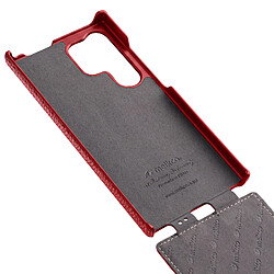 Melkco Étui pour Galaxy S26 Ultra Clapet Vertical Compatible MagSafe / Charge Qi2 Rouge pas cher