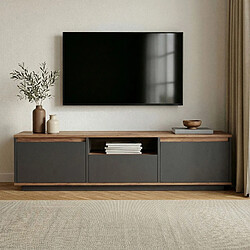 Avis Hanah Home Meuble TV en bois - 160 x 30 x 42 cm - Gris anthracite