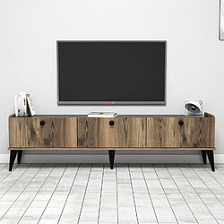 Avis Hanah Home Meuble TV en bois - 180 x 35 x 49 cm - Marron