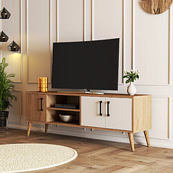 Avis Hanah Home Meuble TV en bois - 150 x 34 x 52 cm - Blanc