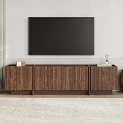 Avis Hanah Home Meuble TV en bois - 180 x 35 x 46 cm - Noyer Milano