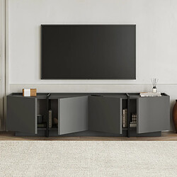 Acheter Hanah Home Meuble TV en bois - 180 x 35 x 46 cm - Anthracite / Noir
