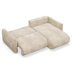 Acheter SELSEY - Canapé d’angle convertible CUSHI – Chenille – Beige – droit