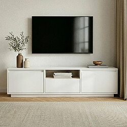 Avis Hanah Home Meuble TV en bois - 160 x 30 x 42 cm - Blanc