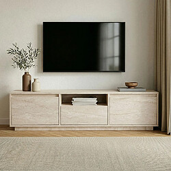 Avis Hanah Home Meuble TV en bois - 160 x 30 x 42 cm - Travertin