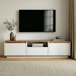 Avis Hanah Home Meuble TV en bois - 160 x 30 x 42 cm - Blanc