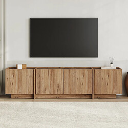 Avis Hanah Home Meuble TV en bois - 180 x 35 x 46 cm - Pin Atlantique / Anthracite