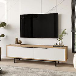 Avis Hanah Home Meuble TV en bois - 160 x 35 x 45 cm - Blanc