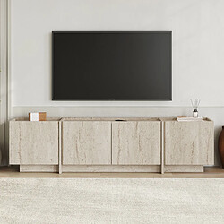 Avis Hanah Home Meuble TV en bois - 180 x 35 x 46 cm - Travertin