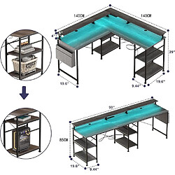 ByteLike Bureau d'angle convertible en L pour deux personnes pas cher