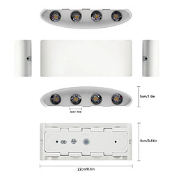 STOEX Applique Murale Led Moderne, 8W, 3000K, Blanc Chaud, Led Intégrée, Blanc, 2PCS pas cher