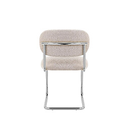 Homy France Lot de 4 chaises salle à manger tissu marron glacé, pied chrome - ARC pas cher
