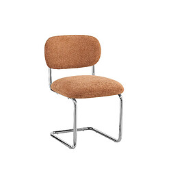 Avis Homy France Lot de 4 chaises salle à manger tissu terracotta, pied chrome - ARC