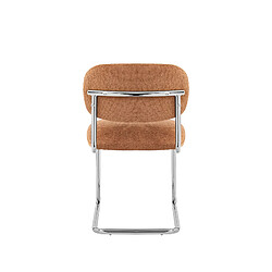 Acheter Homy France Lot de 4 chaises salle à manger tissu terracotta, pied chrome - ARC
