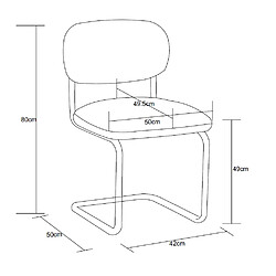 Homy France Lot de 4 chaises salle à manger tissu marron glacé, pied doré - ARC pas cher