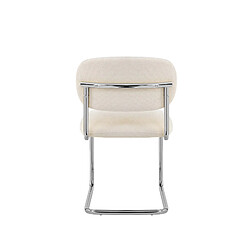Acheter Homy France Lot de 4 chaises salle à manger tissu beige, pied chrome - ARC