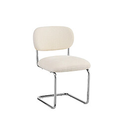 Avis Homy France Lot de 4 chaises salle à manger tissu beige, pied chrome - ARC