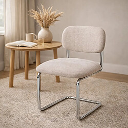 Avis Homy France Lot de 4 chaises salle à manger tissu marron glacé, pied chrome - ARC